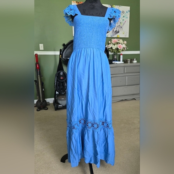 Square Neck Smocked High Waist Maxi Dress #1003 NWOT - Picture 4 of 9